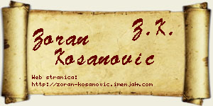 Zoran Kosanović vizit kartica